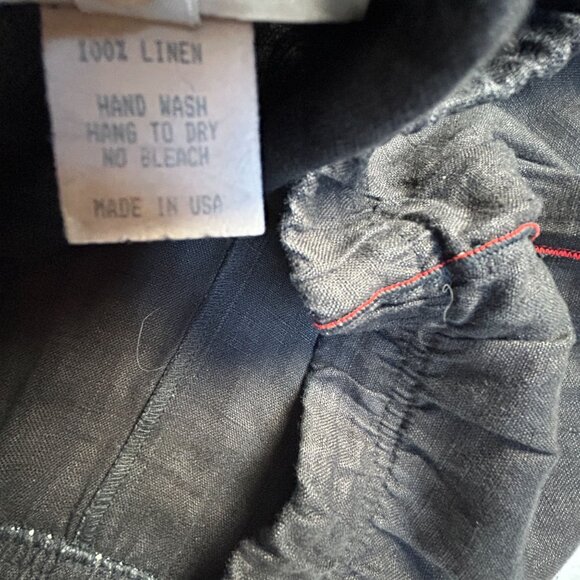 XiAo Womens High Rise Elastic Waist Linen Capri Crop Pants Large Pull-On Casual - Picture 4 of 9